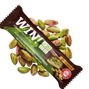 חטיף  חלבון WIN בטעם אגוזי לוז ושוקולד מריר
